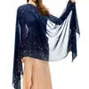 Vestido de noche para mujer, chal de gasa con imitación de diamantes de imitación, bufanda brillante, suave y transparente, para boda, fiesta, graduación, velo