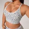 Chaleco Deportivo Transpirable con Estampado de Leopardo Nuevo para Mujer, Ropa para Fitness al Aire Libre y Yoga con Almohadillas Integradas en el Pecho
