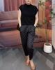 21529 Damei Ai Yuan Verano 2025 Nueva Moda Camiseta Básica Lisa Pantalón Cónico de Lunares Ropa de Mujer Adelgazante