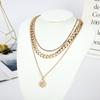 Collar multicapa con letras de diamantes de moda de joyería transfronteriza, colgante sencillo de hip-hop para mujer con 26 letras en inglés