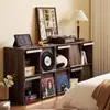 Madera maciza combinación libre sin rejilla almacenamiento de pared para sala de estar negro ocho compartimentos bajo expositor de libros