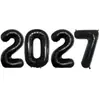 Balões de Número Digitais 2027 Folha de Alumínio Balões de Ano Novo 16 polegadas 32 polegadas 40 polegadas Balões Embalados Individualmente Balões de Véspera de Ano Novo 26º
