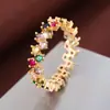 Venta Caliente Transfronteriza Anillo Retro Francés de Circonita Cúbica Irregular de Cuatro Garras Incrustado Anillo de Personalidad de Circonita Cúbica Joyería al por Mayor