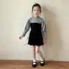 Vestido infantil para bebês e crianças pequenas, novo estilo coreano de outono, moda para bebês e crianças, vestido de princesa de manga comprida para primavera e outono