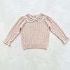 Novedades Otoño e Invierno Ropa de Punto para Niñas Estilo Coreano Ropa de Punto Linda para Niñas con Cuello de Encaje Ropa de Punto de Algodón Dulce con Cortes para Bebés