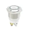 Interruptor de Botão de Metal 19mm Anel de Reset com Luz Cabeça Plana Partida por Impulso Alimentação Botão Pequeno