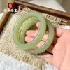 Pulsera Amarilla de Boca Clara Verde Agua Hielo para Mujer, Pulsera de Jade para Mujer de Color Verde Agua Clara de Alta Imitación Hetian Jade, Pulsera de Material de Mongolia Exterior
