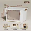 Caja de almacenamiento doméstica de doble puerta, transparente y visible, para ropa y edredones, organizador de almacenamiento apilable, caja de almacenamiento de gran capacidad