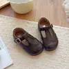 Novos sapatos infantis com renda elegante para meninas, simples e elegantes, estilo universitário, sapatos pequenos de couro com sola macia estilo britânico para bebês
