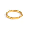 Anillo de Acero Inoxidable con Nudo de Bambú Dorado Estilo Europeo y Americano Transfronterizo, Anillo de Joyería Versátil de Personalidad Simple Estilo Ins