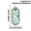 Pingente Retangular de Aço Inoxidável com Microincrustação de Diamante Colar de Concha de Abalone Branca Natural Acessórios Joias DIY Pulseira Corrente de Clavícula