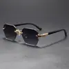 Óculos de Sol Poligonais Sem Aro Modernos, Óculos de Sol com Proteção UV de Formato Geométrico Fashion e Personalizados C69307