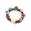 Guirnalda navideña, decoración de ratán, anillo de ratán, anillo de ratán, floristería, toffia hecha a mano, material de ratán, toffia natural navideña