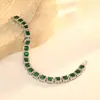 Comércio Exterior Novo Mais Vendido Quadrado Zircônia Cravejado Colorido Completo Diamante Pulseira Fashionável Leve Luxo Personalizado Alto Padrão Joias