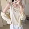 Camisole branca sem mangas com toque relaxado, novo estilo outono 2026 feminino, simples e versátil, top sem mangas solto e casual