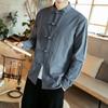 Camisa de Manga Larga Estilo Chino Traje de Túnica China Cuello Mandarín Holgado Talla Grande Otoño Vintage Traje Tang Botón Chino Superior Ropa para Hombre