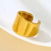 Anel de Aço Titânio Prensado a Óleo Moda Transfronteiriça High-end Versátil Anel Aberto para Dedo Indicador Personalidade Nicho Design Sensorial Anel Feminino