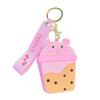 Porta-moedas de Silicone de Porco de Chá de Leite Fofo Bolsa para Armazenamento de Fones de Ouvido Chaveiro Pingente Carteira Mini Criativa para Crianças