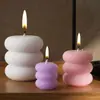 Molde Redondo de Apilamiento de Tres Capas con Superficie de Espejo de Resina DIY de Amapola, Molde de Silicona Simple de Círculo Estilo Ins para Velas de Yeso