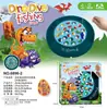 Tablero de pesca magnético giratorio eléctrico para niños de comercio exterior, juguete de pesca musical multifuncional para educación temprana para niños y niñas, venta al por mayor
