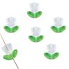 Pétalos de tulipán de vidrio con degradado colorido, hojas de flores, material de cuentas para bricolaje, pulseras, pendientes, accesorios de joyería