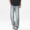 Pantalones Largos Casuales Simples de Pierna Recta, Sueltos, Delgados, de Mezclilla Tencel Lyocell para el Verano 2026, Jeans de Marca de Moda
