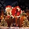 Bestseller transfronteiriço Placa decorativa de rena do Papai Noel para cerca, espiando por cima do muro, decoração de jardim