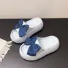 Pantuflas de Casa con Lazo de Moda, Pantuflas de Moda que Aumentan la Altura para Mujer, Para Usar al Aire Libre en Verano, Pantuflas Frescas con Suela Gruesa