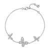 Pulseira Borboleta Fantasma em Prata de Lei S925 Feminina Estilo Ins Simples Combina com Tudo Corrente Zircônia Diamante Completo Pulseira Corrente Tênis