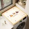 Tapete de terra de diatomáceas para máquina de lavar de desenho animado, tapete absorvente, antiderrapante, resistente ao sol, capa protetora, capa contra poeira, capa de geladeira