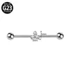 Piercing Recto de Aleación de Titanio G23 del Fabricante, Stud para Oreja Industrial, Puente de Oreja, Doble Agujero en la Oreja, Stud para Oreja, Joyería de Cobre al por Mayor