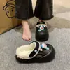 Pantuflas peludas forradas de polar para interior y exterior, estilo coreano, zapatos de algodón súper lindos y versátiles para mujer, nueva colección otoño e invierno 2026