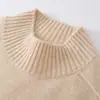 26 Otoño Invierno Nuevo Suéter de Cachemira 100% para Mujer Cuello Medio Alto Hombro Raglán Tejido Grueso Manga Larga Capa Base de Cachemira