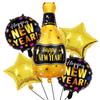 1 juego de globos de aluminio de 16 pulgadas con la frase "Feliz Año Nuevo 2025", para fiestas navideñas, celebraciones de Año Nuevo, suministros decorativos, figuras.
