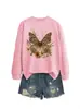 Amazon Wish sitio independiente moda casual elegante mujer estampado leopardo mariposa floral otoño e invierno sudadera comercio exterior transfronterizo