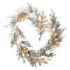 Precio al por mayor Transfronterizo Nórdico Estilo Nuevo Nevadas Navideñas Puerta Dorada Colgante Corona Navideña Ratán Colgante de Puerta Set Navideño