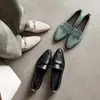 Mocasines de cuero lavado estilo británico con lazo 2026 otoño de tacón bajo casual de cuero genuino zapatos de vestir de corte bajo