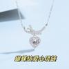 Collar de plata S999 con colgante de corazón y lazo para mujer, cadena de clavícula de lujo de alta gama con nicho de diamantes, venta al por mayor