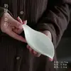 Colher de Chá Cerâmica Artesanal, Design Fresco e Simples, Colher de Chá Cor Sólida, Pá de Chá Única, Seis Peças de Acessórios para Cerimônia do Chá