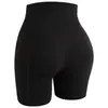 Bolsillo Lateral Anti-Luz Cintura Alta Levanta Glúteos Aprieta Vientre Yoga Montar Pantalones Deportivos de Secado Rápido de Tres Puntos Ropa Interior Tipo Boxer para Mujer