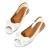 Comércio Exterior Transfronteiriço plus size outono 2026 novas sandálias rasteirinhas para mulheres, estilo europeu e americano moda laço sandálias peep-toe