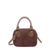 Moda Frosted Bowling Bag Mulheres 2025 Primavera Nova Retro Trendy Shoulder Bag Sense Niche Crossbody Bag Bolsa de Mão
