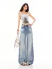 Jeans Rasgados para Mujer, Pantalones de Pierna Ancha de Cintura Alta para Otoño, Pantalones Sueltos Adelgazantes, Jeans de Pierna Ancha para Mujer de Otoño, Pantalones Rasgados