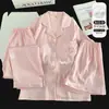 Conjunto de Pijama Suave y Acogedor de Seda Helada Apto para la Piel para Mujer, Lindo, Suave, Transpirable, Holgado y Cómodo para Estar en Casa