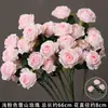 Rosas de Creme Simuladas de 3 Cabeças, Decoração de Fundo para Casamento, Arranjo de Flores para Guia de Estrada, Flores de Seda Estilo Europeu para Casamento, Flores Artificiais