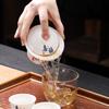 Grasa jade cubierta flotante cuenco juego de té de viaje traje juego de té kung fu de cerámica taza para invitado rápido actividad de hotel al aire libre regalo