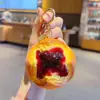 Llavero Colgante de Pan de Lava de Arándano Simulado Juguete Creativo de Comida de PU Llavero para Bolso de Coche Accesorio Pequeño