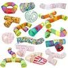 Fabricantes transfronteiriços túnel para gatos de estimação arco-íris para gatos brinquedo interativo de três canais barril de perfuração brinquedo dobrável para gatos