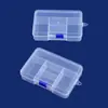 Hebilla Deslizante de PP Caja de Plástico Rectangular Transparente de Cinco Compartimentos No Desmontable Caja de Embalaje para Componentes de Hardware Digital