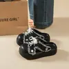 Zuecos Retro de Mezclilla Estilo Coreano para Mujer, Calzado de Verano para Exteriores, Sandalias de Moda Casual Versátiles con Cordones y Suela Gruesa